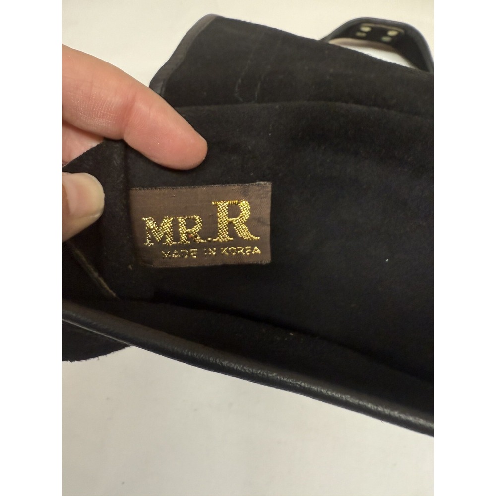 Vintage Suede Purse Black With Brass Colored Studs 1970s Mr. R - Picture 5 of 5